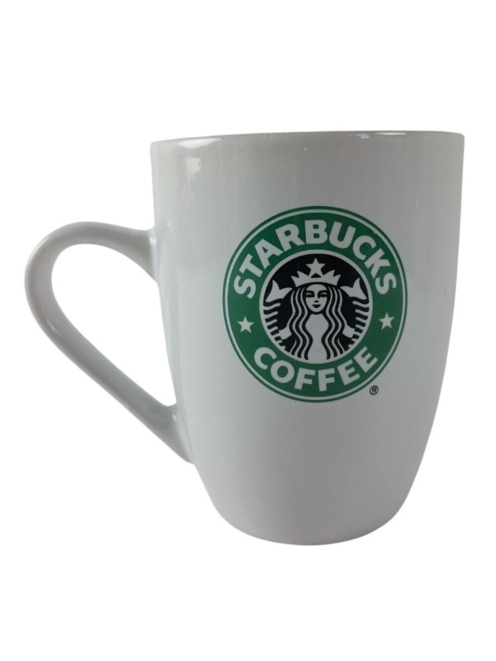 Starbucks 12oz. Classic Green Circular Siren Logo White Ceramic Coffee Cup Mug